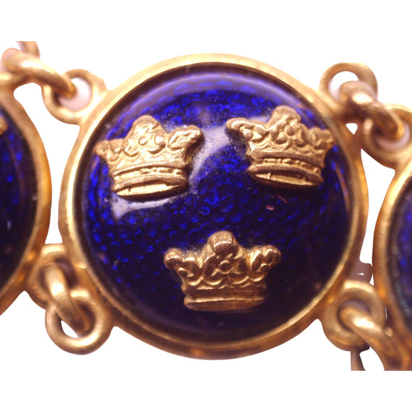 Swedish Heritage Elegance: Vintage Tre Kronor Bracelet by Sporrong - Picture 2 of 4